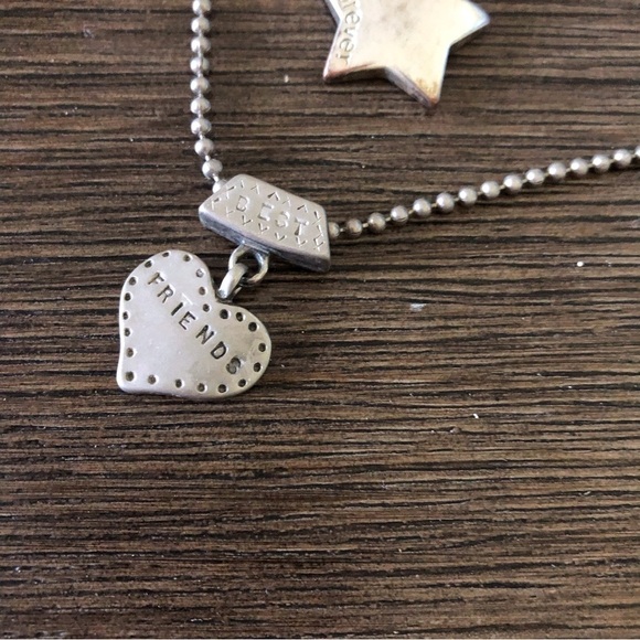 Sliver metal BFF bracelet and necklace set - Picture 3 of 3